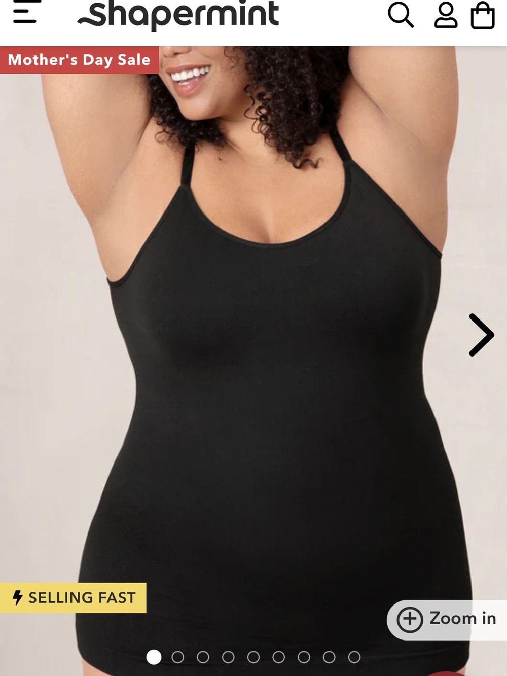 Shapermint Black Seamless Slimming Tank Cami